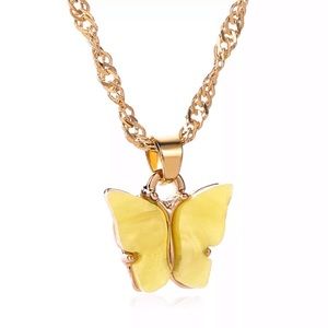Cute Butterfly Acrylic Pendant Necklace